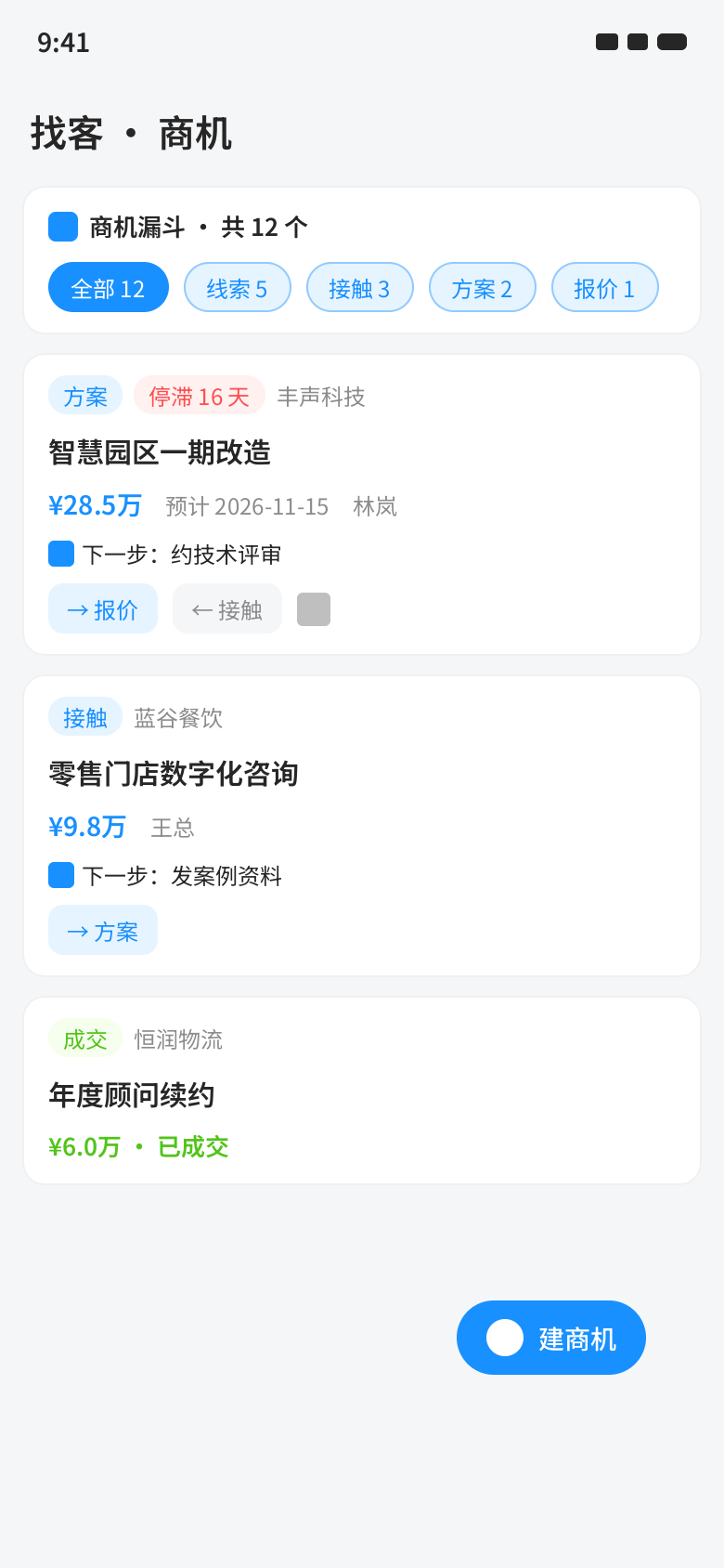 找客商机:漏斗与阶段跟进